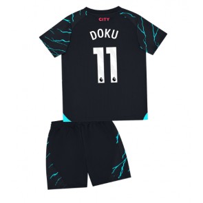 Maillot de foot Manchester City Jeremy Doku #11 Troisième enfant 2023-24 Manches Courte (+ pantalon court)